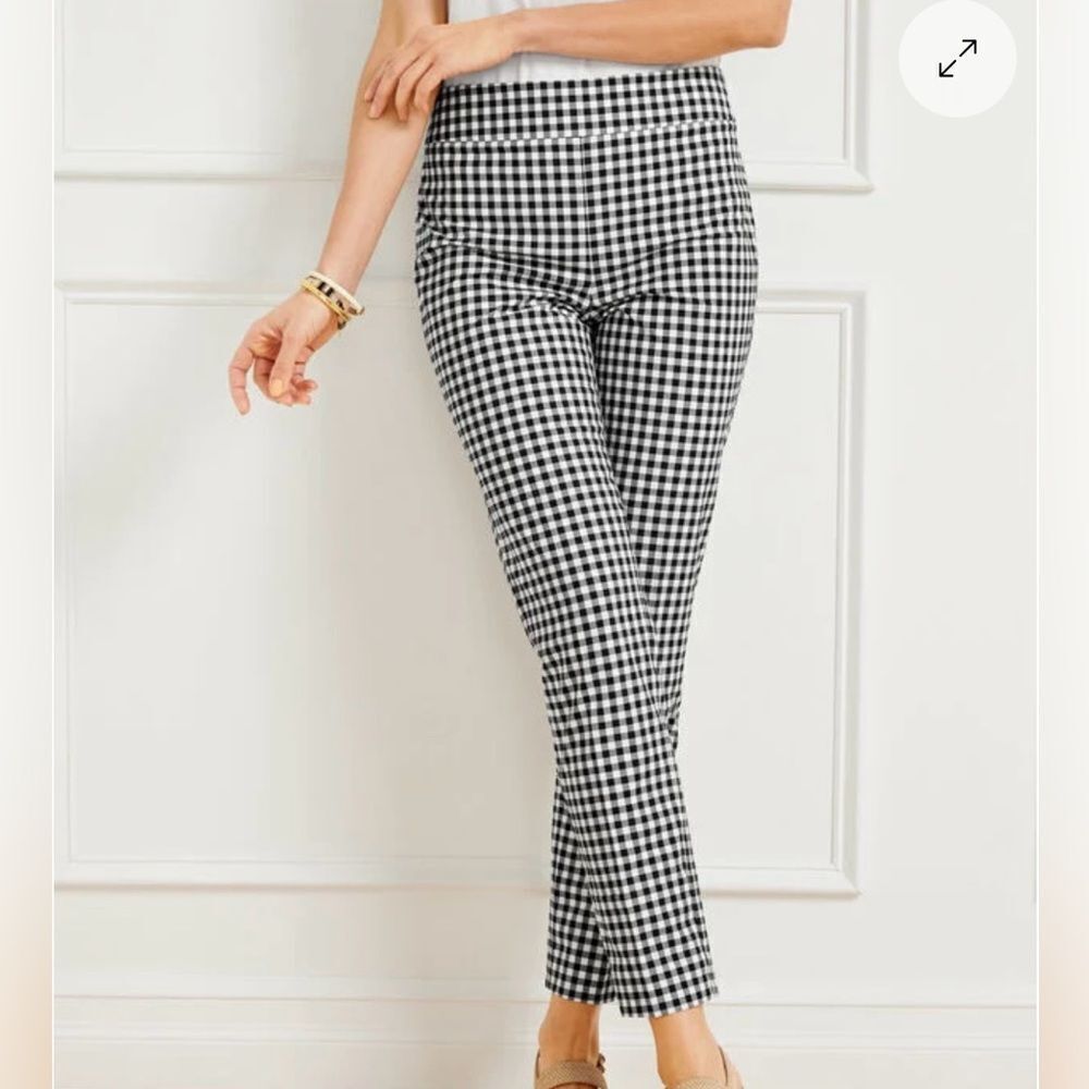Talbots Chatham Ankle Pants - Sunrise Gingham Black/White 16P‎ NWT IN PACKAGE